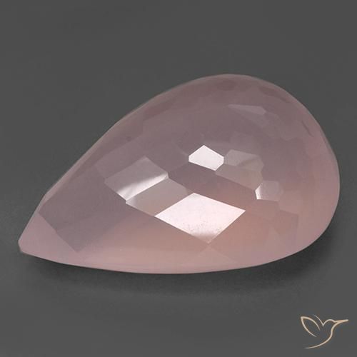 Quartzo Rosa rosa médio Natural 188.20ct, Formato de pêra, Translúcido