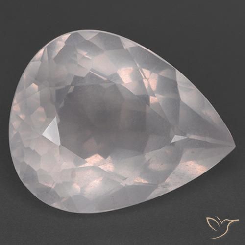 26.48ct Natural Rosa Rosa bem claro Quartzo Rosa, Formato de pêra, Transparente