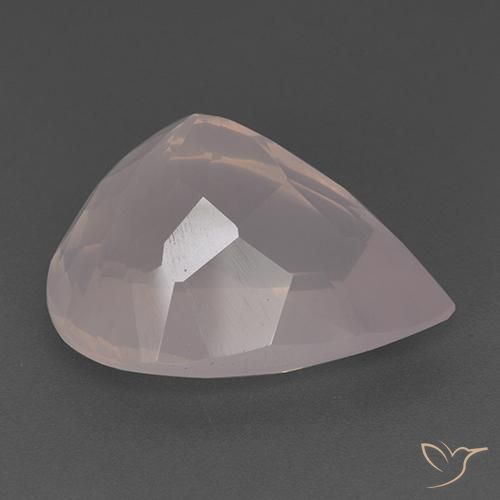 Quartzo Rosa Rosa coral claro Natural 28.03ct, Formato de pêra, Transparente
