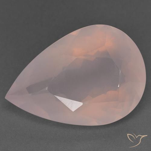 31.40ct Natural Rosa coral claro Quartzo Rosa, Formato de pêra, Transparente