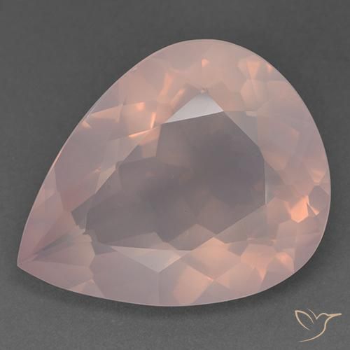 46.14ct Natural Rosa coral claro Quartzo Rosa, Formato de pêra, Transparente