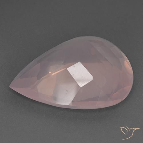Quartzo Rosa Rosa coral claro Natural 46.14ct, Formato de pêra, Transparente