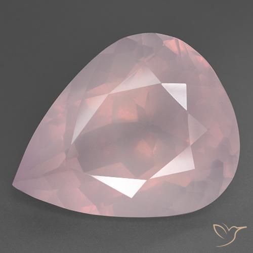 35.81ct Natural Rosa Claro Rosa Quartzo Rosa, Formato de pêra, Transparente