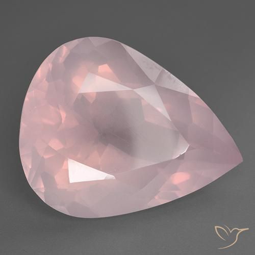 Quartzo Rosa Rosa Claro Rosa Natural 35.81ct, Formato de pêra, Transparente