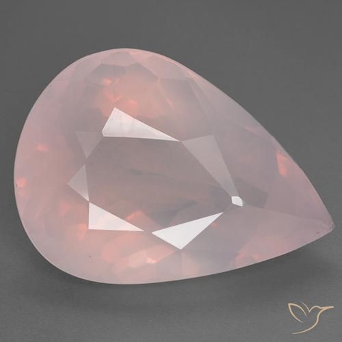 28.83ct Natural rosa rosa Quartzo Rosa, Formato de pêra, Transparente