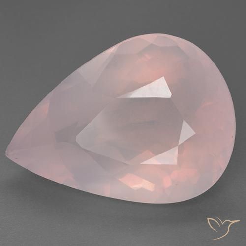 Quartzo Rosa rosa rosa Natural 28.83ct, Formato de pêra, Transparente