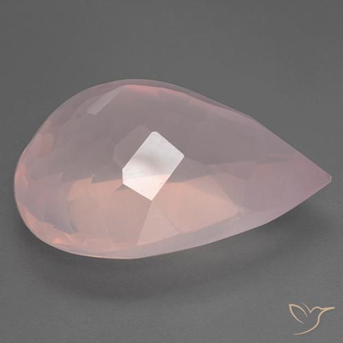 Quartzo Rosa rosa rosa Natural 28.83ct, Formato de pêra, Transparente