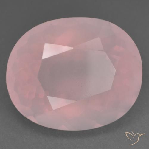 Quartzo Rosa rosa médio Natural 22.53ct, oval, Transparente