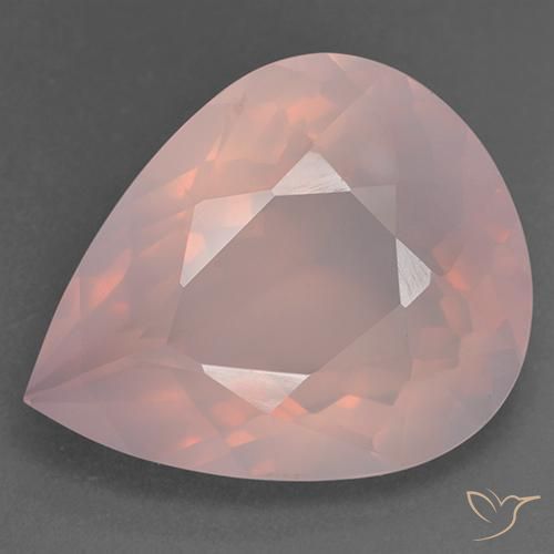 33.24ct Natural rosa rosa Quartzo Rosa, Formato de pêra, Transparente