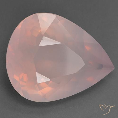 Quartzo Rosa rosa rosa Natural 33.24ct, Formato de pêra, Transparente