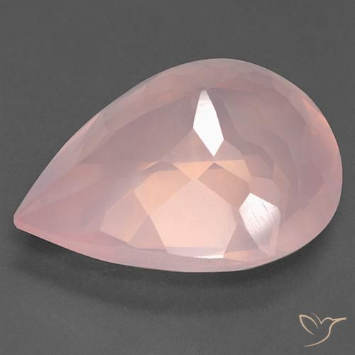Quartzo Rosa rosa rosa Natural 33.24ct, Formato de pêra, Transparente