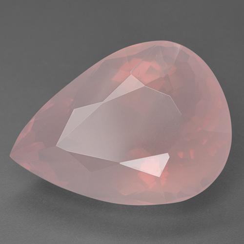 Quartzo rosa rosa natural 46,16ct, formato de pêra, transparente