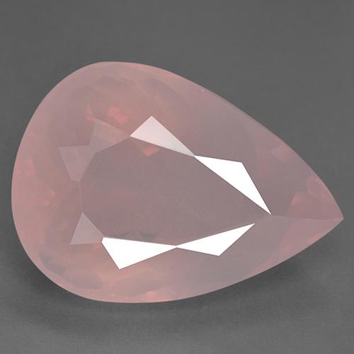 Quartzo rosa rosa natural 46,16ct, formato de pêra, transparente