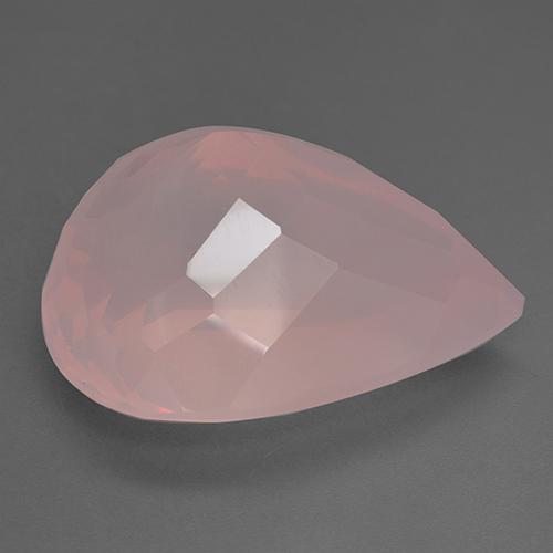 Quartzo rosa rosa natural 46,16ct, formato de pêra, transparente