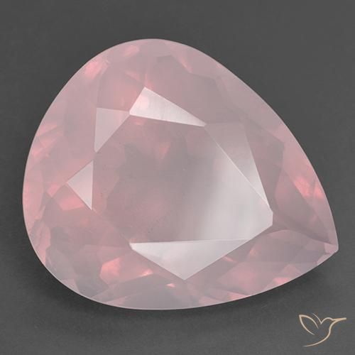 Quartzo Rosa Coral Rosa Natural 36.50ct, Formato de pêra, Transparente