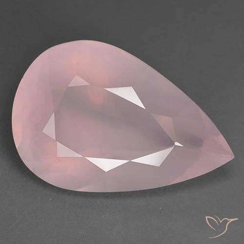 43,39 quilates Quartzo rosa lapidado pêra, 30 x 20,2 mm da África do Sul, Photo A
