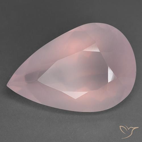 Quartzo Rosa rosa rosa Natural 43.39ct, Formato de pêra, Transparente