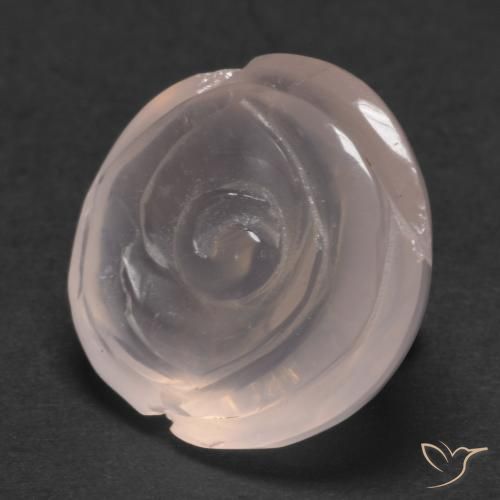 Quartzo Rosa Rosa Flamingo Natural 17.48ct, Flor cortada, Translúcido