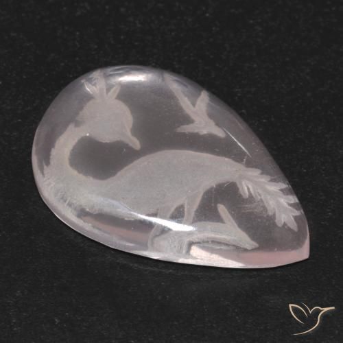 Quartzo Rosa Rosa bem claro Natural 9.31ct, Formato de pêra, Transparente
