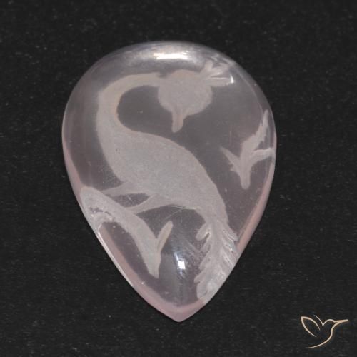 Quartzo Rosa Rosa bem claro Natural 9.31ct, Formato de pêra, Transparente