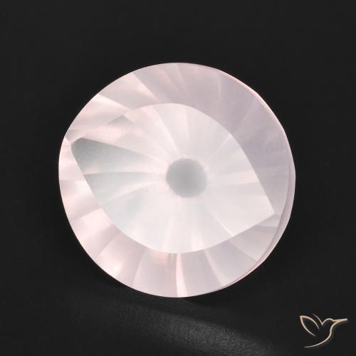 Quartzo Rosa Rosa Pêssego Claro Natural 5.66ct, Redondo, Transparente