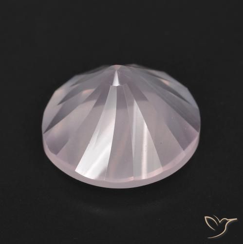 Quartzo Rosa Rosa Pêssego Claro Natural 5.66ct, Redondo, Transparente