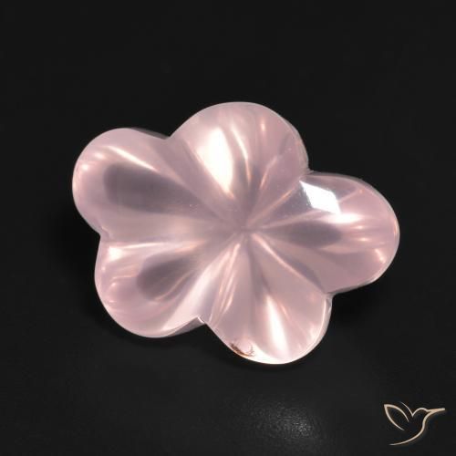 Quartzo Rosa rosa médio Natural 9.56ct, Flor cortada, Transparente