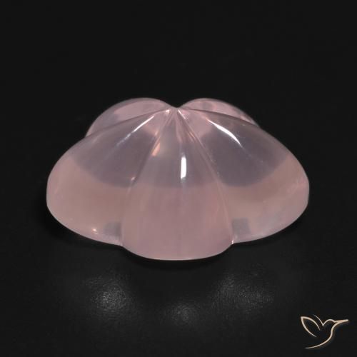 Quartzo Rosa rosa médio Natural 9.56ct, Flor cortada, Transparente