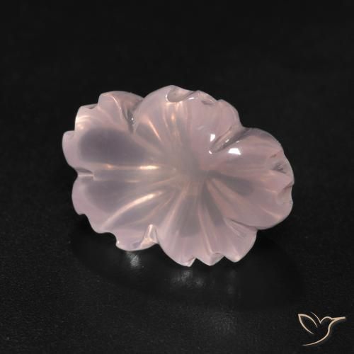 Quartzo Rosa Rosa coral claro Natural 6.60ct, Flor cortada, Transparente