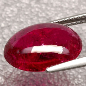 Turmalina rubelita vermelho natural 5,88ct, transparente, transparente/translúcido