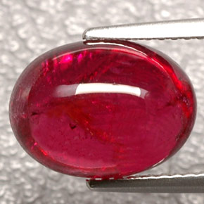 Turmalina rubelita vermelho natural 5,64ct, transparente, transparente/translúcido