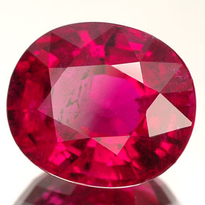 Turmalina Rubelita rosa vermelha Natural 3.29ct, Corte Oval, SI-I1