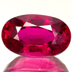 Turmalina Rubelita rosa vermelha Natural 3.61ct, Corte Oval, VS