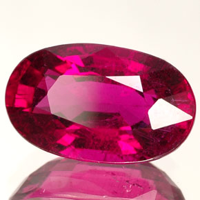 Turmalina Rubelita rosa vermelha Natural 3.61ct, Corte Oval, VS