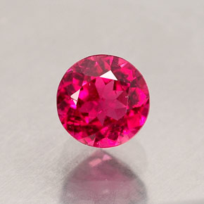 Turmalina rubelita vermelho natural 0,71ct, corte redondo, VS