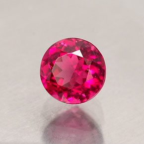 Turmalina rubelita vermelho natural 0,71ct, corte redondo, VS