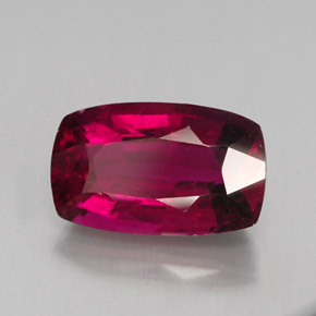 Turmalina Rubelita rosa vermelha Natural 4.40ct, Almofada cortada, VS-SI
