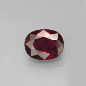Turmalina rubelita vermelho natural 2,05ct, corte oval, VS-SI