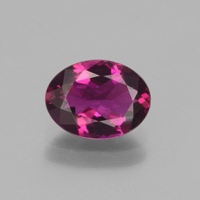 Turmalina Rubelita vermelho arroxeado Natural 1.25ct, Corte Oval, VVS