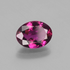Turmalina Rubelita vermelho arroxeado Natural 1.25ct, Corte Oval, VVS