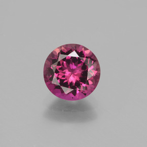 Turmalina Rubelita vermelho arroxeado Natural 1.26ct, Corte Redondo, VS