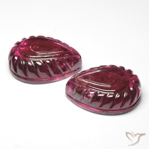 Pedras preciosas de Turmalina Rubelita Magenta Profundo natural de 27.43 ct, Formato de pêra, Translúcido