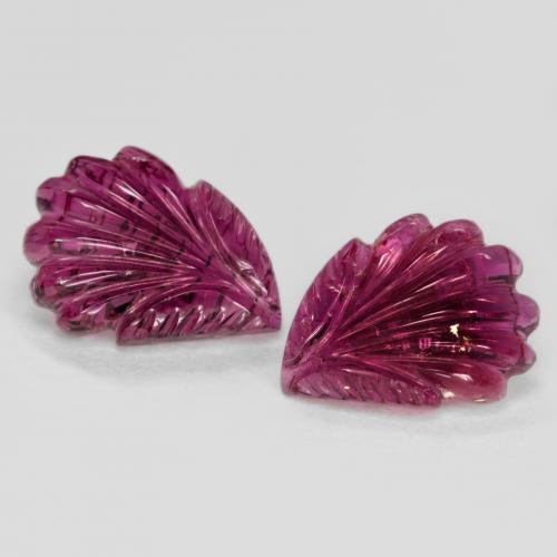Pedras preciosas de turmalina rubelita vermelho natural de 4,78 ct, corte flor, translúcido