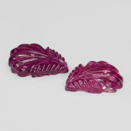 Pedras preciosas de turmalina rubelita vermelho natural de 4,78 ct, corte flor, translúcido