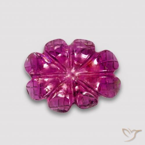 Turmalina Rubelita Vermelho escuro Natural 4.63ct, Flor cortada, Translúcido