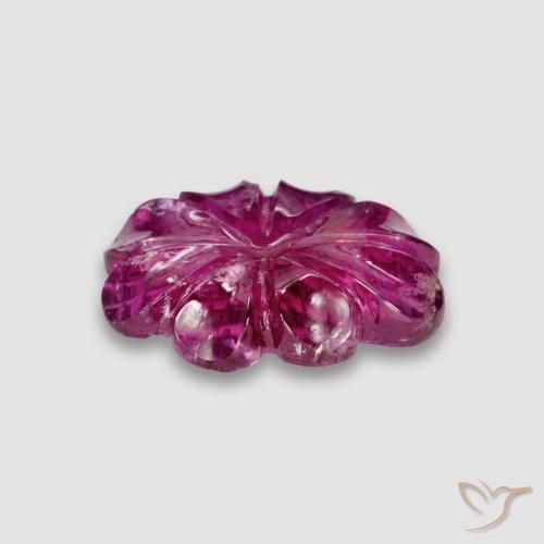 Turmalina Rubelita Vermelho escuro Natural 4.63ct, Flor cortada, Translúcido