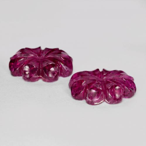 Pedras preciosas de Turmalina Rubelita framboesa vermelha natural de 6.38 ct, Flor cortada, Translúcido