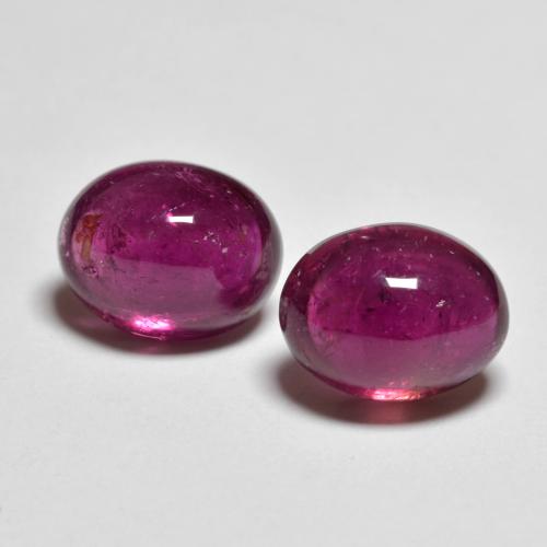 Pedras preciosas de Turmalina Rubelita roxo avermelhado natural de 5.70 ct, Corte Oval, Transparente