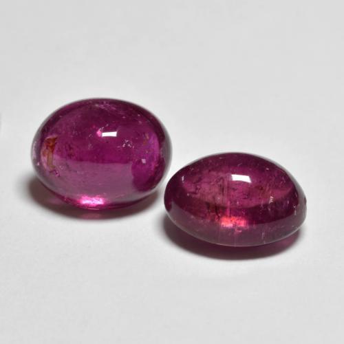 Pedras preciosas de Turmalina Rubelita roxo avermelhado natural de 5.70 ct, Corte Oval, Transparente