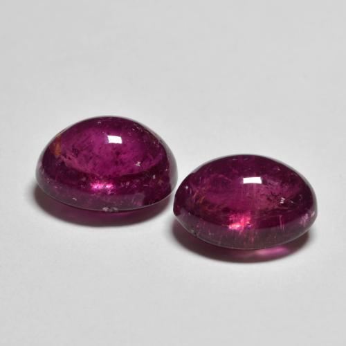Pedras preciosas de Turmalina Rubelita roxo avermelhado natural de 5.70 ct, Corte Oval, Transparente